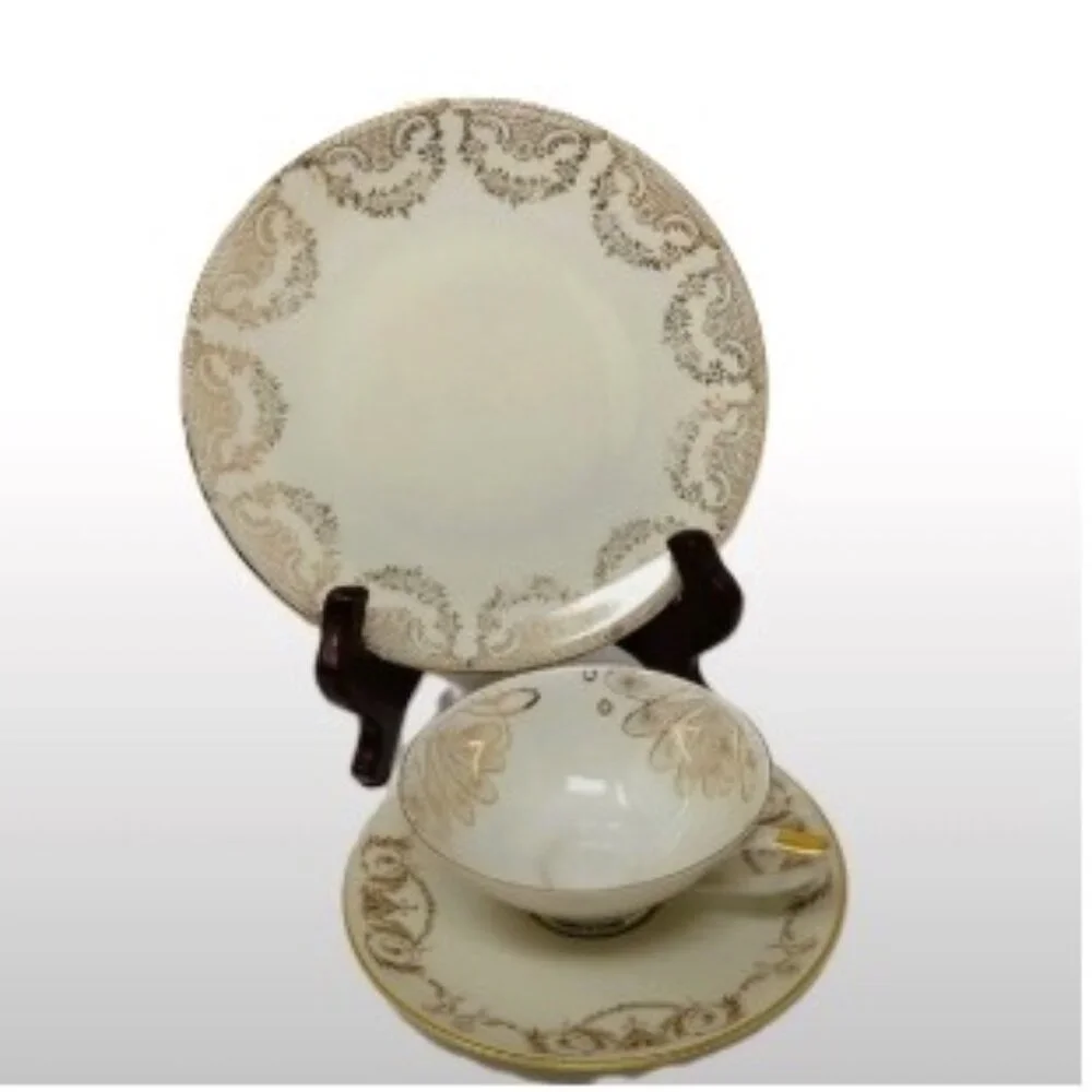 Bavarian Tea Trio Hutschenreuther & Heinrich & Wunsiedel Porcelain Germany 3 pc